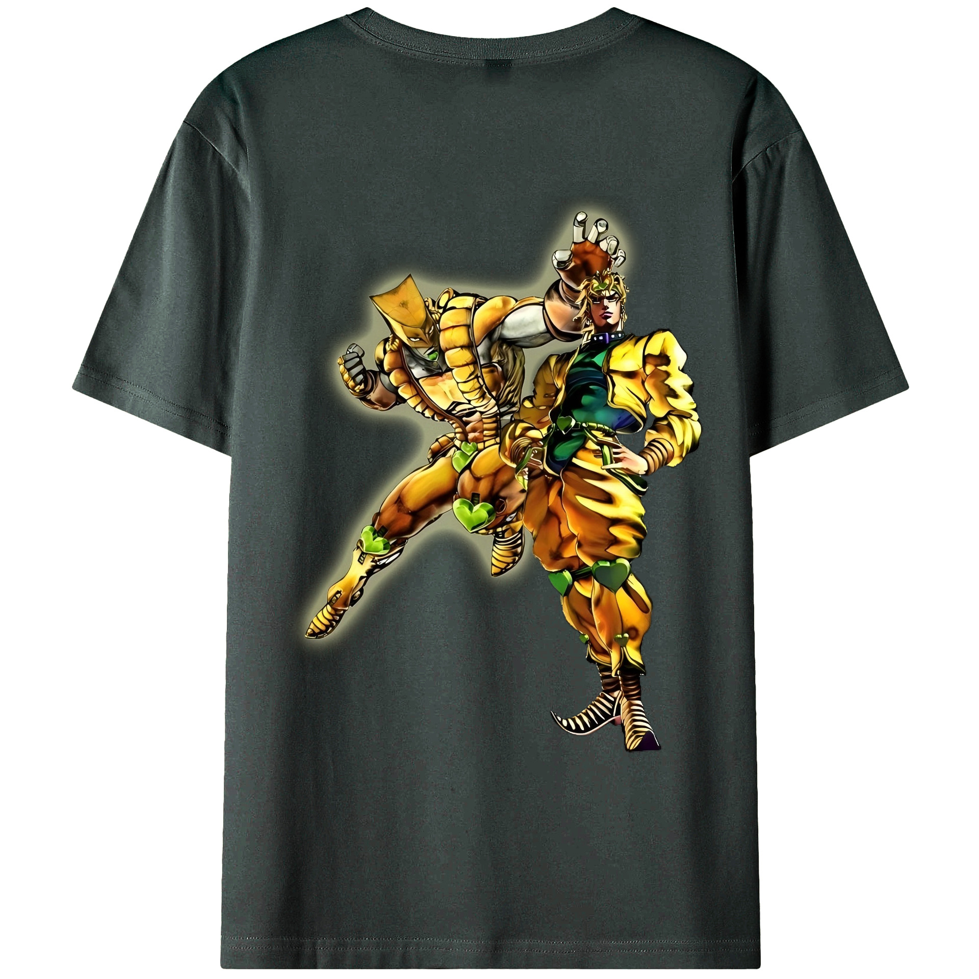 （画像用） ジョジョの奇妙な冒険 ディオ?ブランドー JoJo's Bizarre Adventure Dio Brando 綿100％ メンズ半袖Tシャツ（バックプリント） 通気性